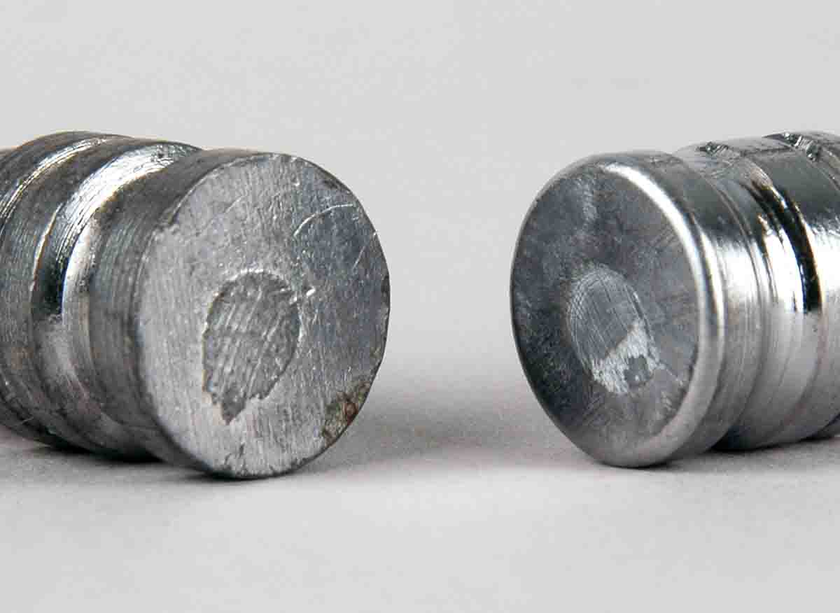 These bullets illustrate the difference between a perfect base and a rounded one.
